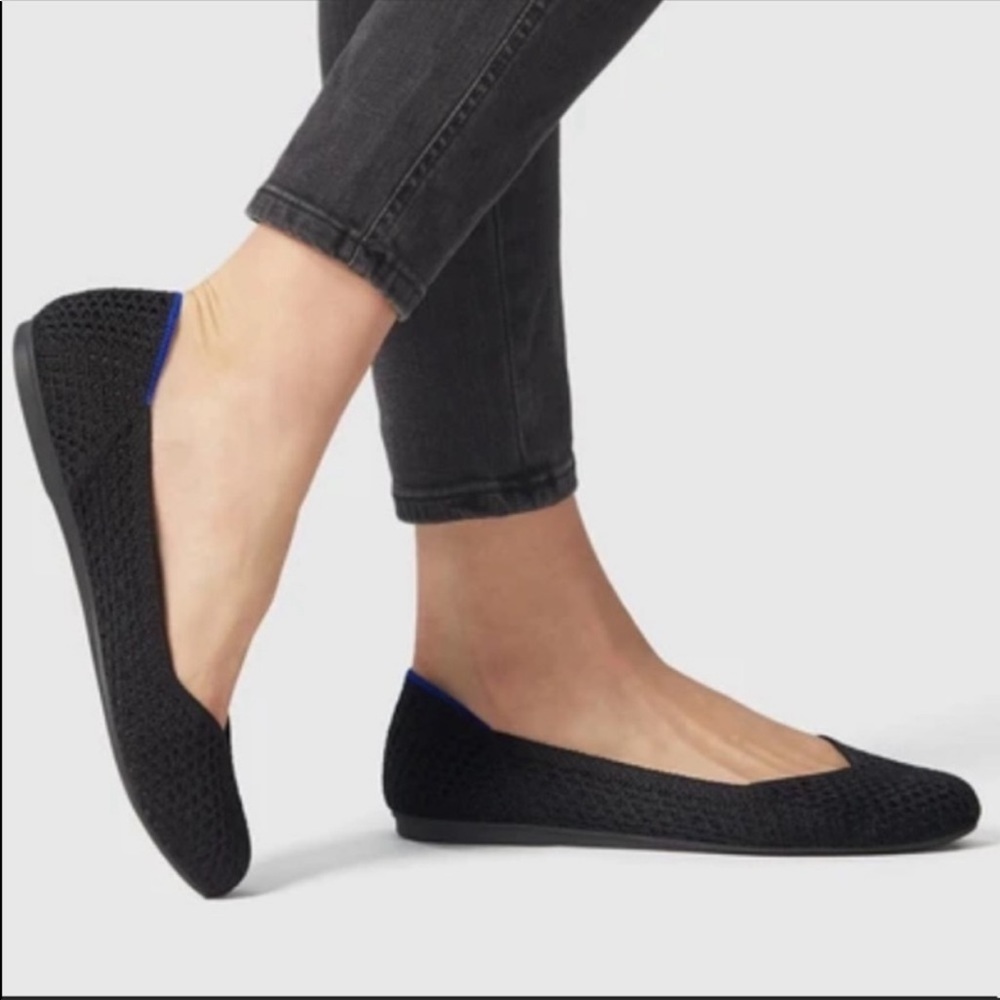 Rothys Black Round Toe Flats Size 7